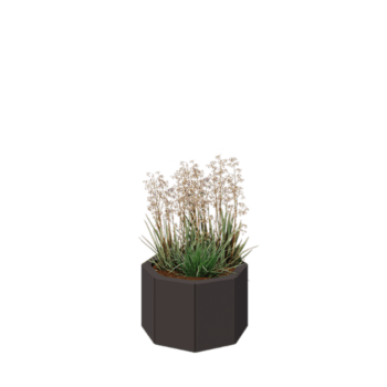 Floreira em aço - Octógone - 48,3 x 48,3 x 30 cm - RAL7016 fosco (cinzento antracite) - Com placa de base