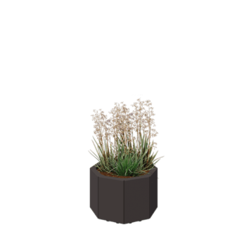 Floreira em aço - Octógone - 48,3 x 48,3 x 30 cm - RAL7016 fosco (cinzento antracite) - Com placa de base - Com pés