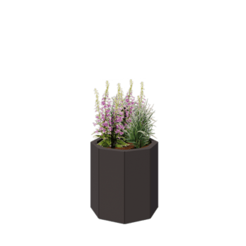 Floreira em aço - Octógone - 48,3 x 48,3 x 50 cm - RAL7016 fosco (cinzento antracite) - Sem placa de base