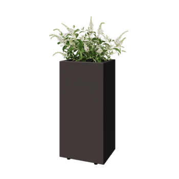 Floreira em aço - Retângulo - 40 x 30 x 80 cm - Outra cor RAL - Com placa de base - Com pés