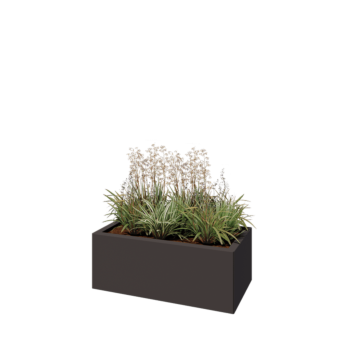 Floreira em aço - Retângulo - 80 x 40 x 30 cm - Outra cor RAL - Sem placa de base