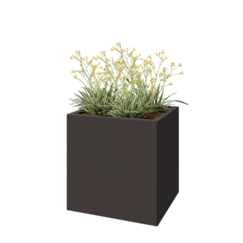 Floreira em aço - Retângulo - 60 x 50 x 60 cm - Outra cor RAL - Com placa de base