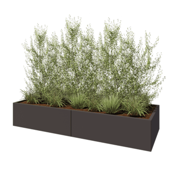 Floreira XXL em aço - Retângulo - 240 x 80 x 40 cm - Outra cor RAL - Sem placa de base