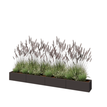 Floreira XXL em aço - Retângulo - 320 x 30 x 30 cm - Outra cor RAL - Sem placa de base