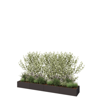 Floreira XXL em aço - Retângulo - 320 x 50 x 30 cm - RAL7016 fosco (cinzento antracite) - Sem placa de base