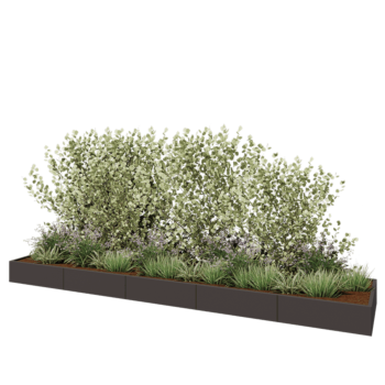 Floreira XXL em aço - Retângulo - 500 x 100 x 30 cm - RAL7016 fosco (cinzento antracite) - Sem placa de base