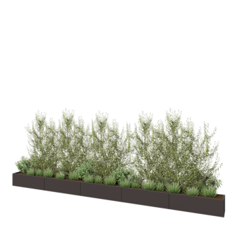 Floreira XXL em aço - Retângulo - 500 x 30 x 30 cm - RAL7016 fosco (cinzento antracite) - Sem placa de base