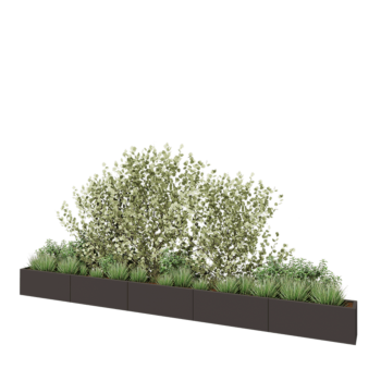 Floreira XXL em aço - Retângulo - 500 x 30 x 40 cm - RAL7016 fosco (cinzento antracite) - Sem placa de base