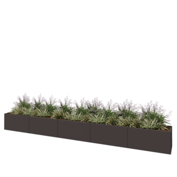 Floreira XXL em aço - Retângulo - 500 x 50 x 50 cm - RAL7016 fosco (cinzento antracite) - Sem placa de base