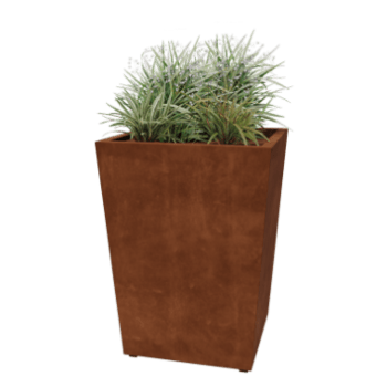 Floreira soldada cônica em aço corten 80 x 80 x 100 cm