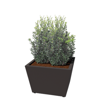 Floreira em aço - Cone - 80 x 80 x 51,5 cm - Soldado - RAL7016 fosco (cinzento antracite) - Com placa de base