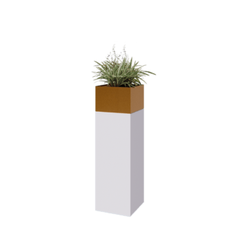 Plantenbak conjunto North Carolina branco & ouro 30 x 30 x 100 cm