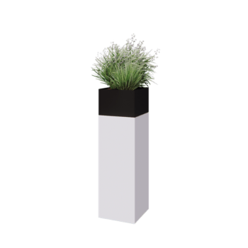 Plantenbak conjunto North Carolina branco & preto 30 x 30 x 100 cm