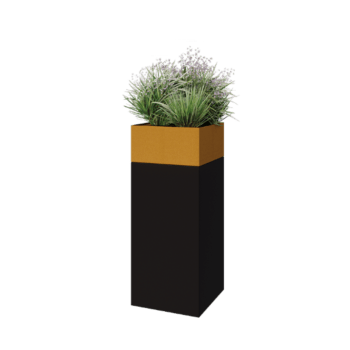 Plantenbak conjunto North Carolina preto & ouro 40 x 40 x 100 cm