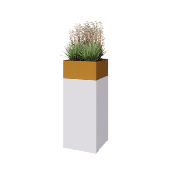 Plantenbak conjunto North Carolina branco & ouro 40 x 40 x 100 cm