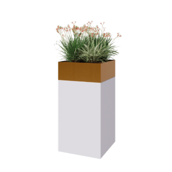 Plantenbak conjunto North Carolina branco & ouro 50 x 50 x 100 cm