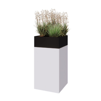 Plantenbak conjunto North Carolina branco & preto 50 x 50 x 100 cm