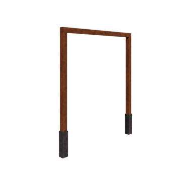 Pérgola em aço corten - Reta - 250 x 230 cm - Com base de betão