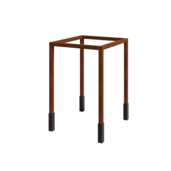 Pérgola em aço corten - Quadrado - 224 x 200 x 230 cm - Com base de betão