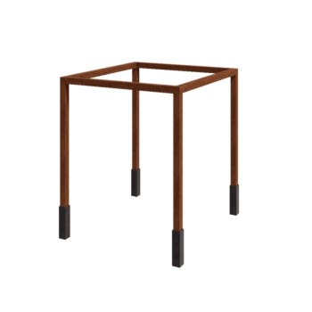Pérgola em aço corten - Quadrado - 274 x 250 x 230 cm - Com base de betão