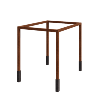Pérgola em aço corten - Retângulo - 324 x 250 x 230 cm - Com base de betão