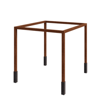 Pérgola em aço corten - Quadrado - 324 x 300 x 230 cm - Com base de betão