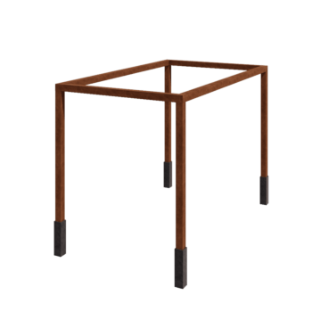 Pérgola em aço corten - Retângulo - 424 x 250 x 230 cm - Com base de betão