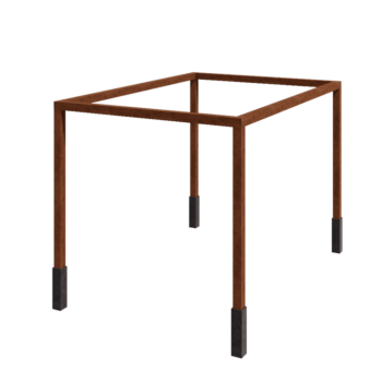 Pérgola em aço corten - Retângulo - 424 x 300 x 230 cm - Com base de betão