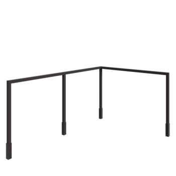 Pérgola em aço - Canto - 600 x 412 x 230 cm - RAL7016 fosco (cinzento antracite) - Com base de betão