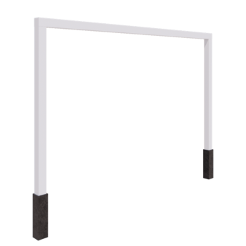 Pérgola em aço - Reta - 400 x 230 cm - RAL9010 fosco (branco) - Com base de betão