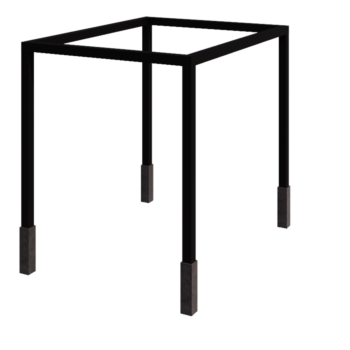 Pérgola em aço - Retângulo - 324 x 250 x 230 cm - RAL9005 fosco (preto) - Com base de betão