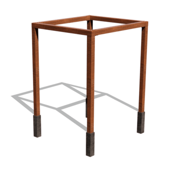 Pérgola quadrada em aço corten 224 x 200 cm