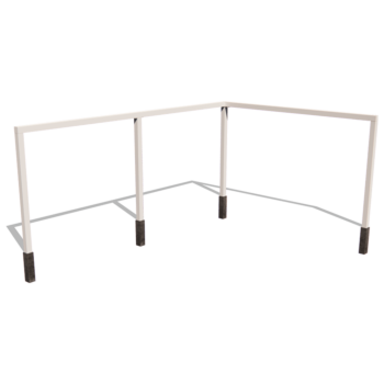 Pérgola em aço - Canto - 600 x 412 x 230 cm - RAL9005 fosco (preto) - Sem base de betão