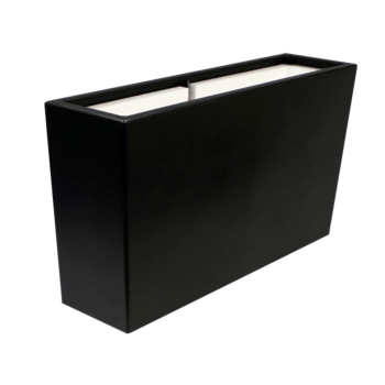 Floreira em fibra de vidro - Retângulo - 150 x 25 x 80 cm - RAL9010 mate (branco) - Com fundo