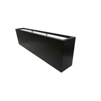 Floreira em fibra de vidro - Retângulo - 200 x 30 x 60 cm - RAL9005 mate (preto) - Com fundo