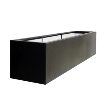 Floreira em fibra de vidro - Retângulo - 200 x 40 x 40 cm - RAL9005 mate (preto) - Com fundo