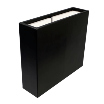 Floreira em fibra de vidro - Retângulo - 90 x 25 x 80 cm - RAL9005 mate (preto) - Com fundo