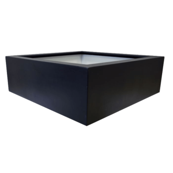 Floreira em fibra de vidro - Quadrado - 120 x 120 x 40 cm - RAL9010 mate (branco) - Com fundo