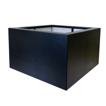Floreira em fibra de vidro - Quadrado - 140 x 140 x 80 cm - RAL9005 mate (preto) - Com fundo