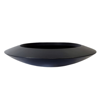 Floreira em fibra de vidro - Taça - Ø 120 x 20 cm - RAL9005 mate (preto) - Com fundo