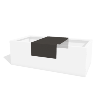 Plataforma para floreira em aço com revestimento em pó 40 x 61 x 20 cm