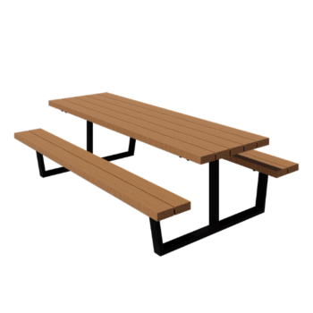 Mesa de piquenique em aço - Georgia L - 240 x 163 x 75 cm - Com madeira de Douglas