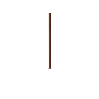 Vedação em aço corten H poste final com placa de base 190 x 6 x 6 cm