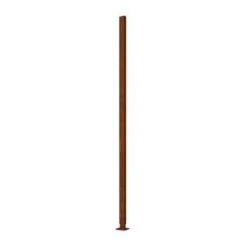 Suporte direito base plana aço corten com 190 x 6 x 3 cm
