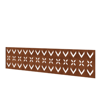 Vedação em aço corten H painel V 180 x 47,5 cm