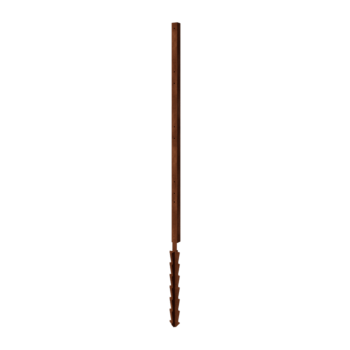 Vedação em aço corten H - Poste intermédio com estaca de fixação - 190 x 6 x 6 cm - Para 4x painel 47,5 cm