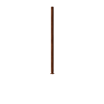 Vedação em aço corten H - Poste final com placa de base - 190 x 6 x 6 cm - Para 4x painel 47,5 cm