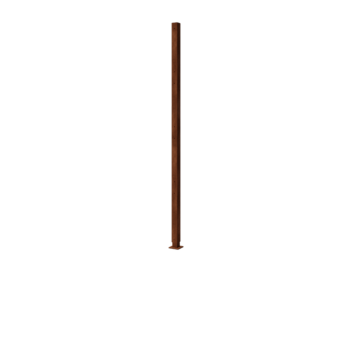 Vedação em aço corten H - Poste de canto com placa de base - 190 x 6 x 6 cm - Para 4x painel 47,5 cm