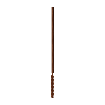 Vedação em aço corten H - Poste intermédio com estaca de fixação - 190 x 6 x 6 cm - Para 3x painel 63,3 cm