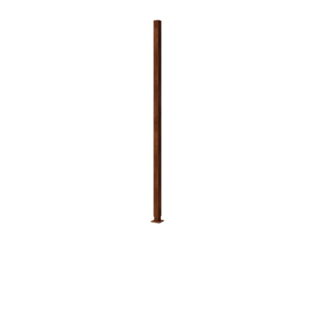 Vedação em aço corten H - Poste final com placa de base - 190 x 6 x 6 cm - Para 3x painel 63,3 cm